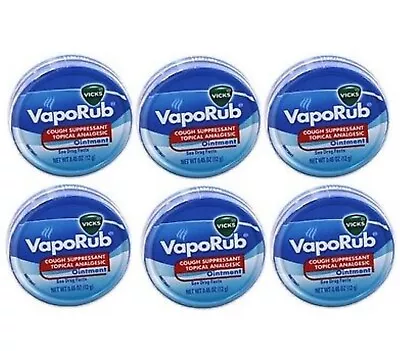 6 PACK- Vicks VAPORUB OINTMENT Topical Analgesic 0.45 Oz • $14.99