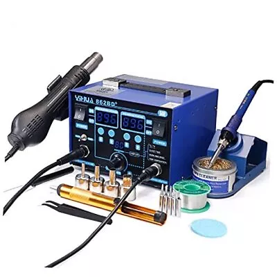  862BD+ SMD ESD Safe 2 In 1 Soldering Iron Hot Air Rework Station °F /°C With  • $178.35