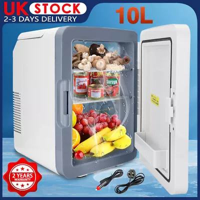 4/8/10L Mini Car Fridge Table Top Electric Small Cooler Portable Ice Box Car UK • £27.69