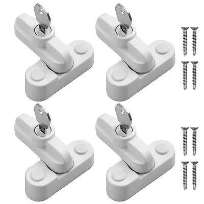 4Pcs Window Safety Locks UPVC Door Sash Jammer Security  Restrictor Lock White • £13.99