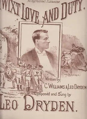 LEO DRYDEN Love Duty Illustrated Music Hall Theatre Sheet Music Charlie Chaplin • £9.50