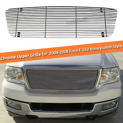 Silver Billet Grille Insert Upper Grill For 2004-2008 Ford F-150 Honeycomb Style • $65.96