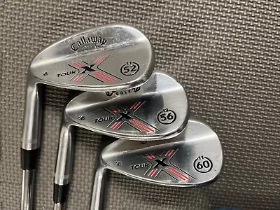 LEFT HAND Callaway X Tour Chrome Wedge Set  52* / 56* / 60* Steel • $70