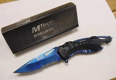 MTECH USA Ballistic MT-A705BL TACTICAL Blue Assisted Opening Knife *fc6b • $11.99