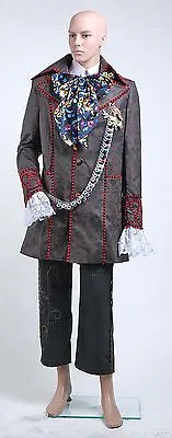 Alice In Wonderland Johnny Depp Mad Hatter Full Set Outfits Cosplay Costume • £140.72