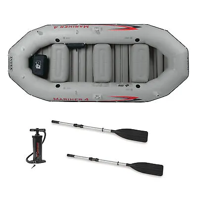Intex Mariner 4-Person Inflatable River Lake Dinghy Boat With Pump And Oars Set • $372.59