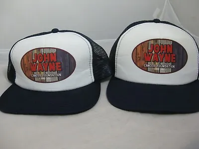 Lot OF 2 JOHN WAYNE CANCER FOUNDATION RETRO SNAP BACK TRUCKER HAT CAP • $14