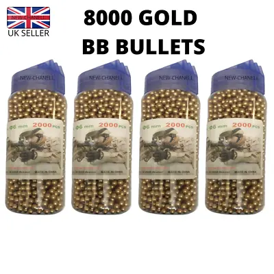 £17.99 • Buy 8000 GOLD BULLETS HIGH GRADE BB GUN Pellets Ammo 6 Mm 0.012 G Airsoft 4x2000