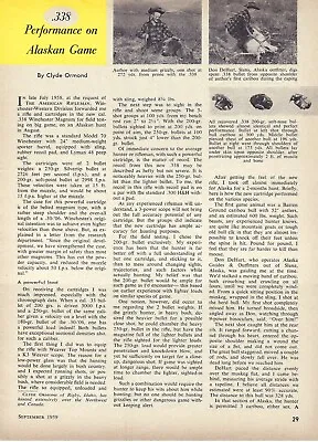 1959 American Rifleman .338 Performance On Alaskan Game Vintage Print Ad/Article • $9.90