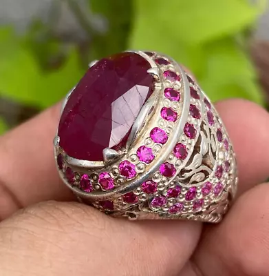 Natural African Ruby Ring African Ruby Stone Ring Genuine African Ruby Ring Mens • $349.20