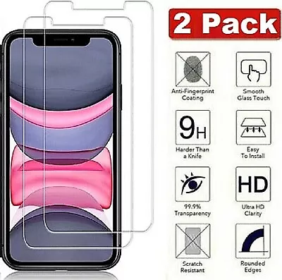$7.99 • Buy 2X For IPhone 14 13 12 11 Pro Xr Xs Max 7 8 Plus Tempered Glass Screen Protector
