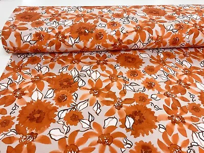 Jersey Fabric Ladies 4-Way Stretch Cotton Knit Floral Patterned For Dressmaking • £15.30