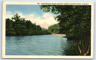 Postcard Shenandoah River Looking Toward Chimney Rock Virginia Linen 1937 G143 • $3.29