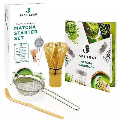 Jade Leaf Traditional Matcha Starter Set - Bamboo Matcha Whisk (Chasen) Scoop ( • $21.89