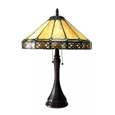 Tiffany Style Mission Arts & Crafts Stained Glass 23  Table Lamp  ONE THIS PRICE • $194.94