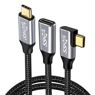 $10.29 • Buy 0.5M 90 Degree 100W USB Type C Data Sync Charging Power Cable Extender Cord Wire