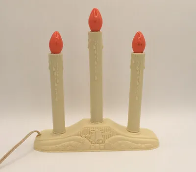 Vintage Candolier Electric Christmas Candle Lights 3 Bulb Candelabra Mid Century • $14.99