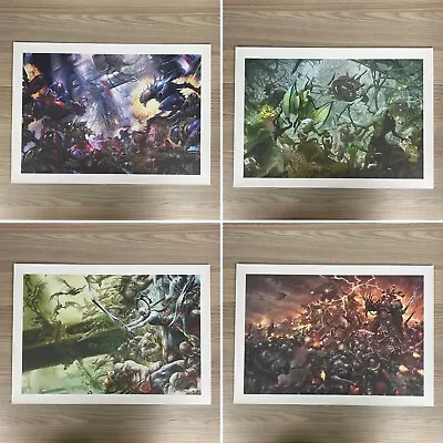 X 4 Art Prints Warhammer 40000 Age Of Sigmar Anniversary Gift Games Workshop • £29.95