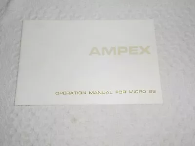 Ampex Operation Manual For Micro 86 Original  • $7