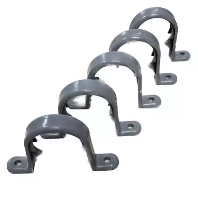 28mm Raised Saddle Clip Grey Rigid Waste Water Pipe Clip Motorhome Van - 5 Pack • £4.37