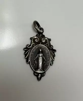 Vintage Sterling Silver  O Mary Conceived Without Sin Pray For Us  Pendant • $14.98