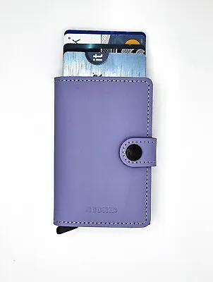 Secrid MM-Lilac-Black Men's Mini Wallet NEW Genuine Leather RFID Safe • $59.99