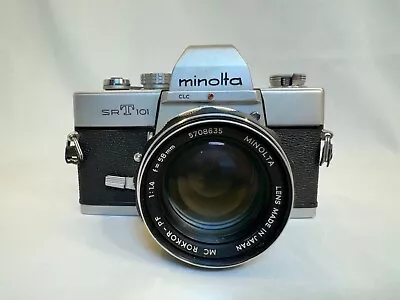 Minolta Srt 101 Film Camera 58mm F 1.4 Rokkor-pf Mc Lens Untested As Is • $49.99