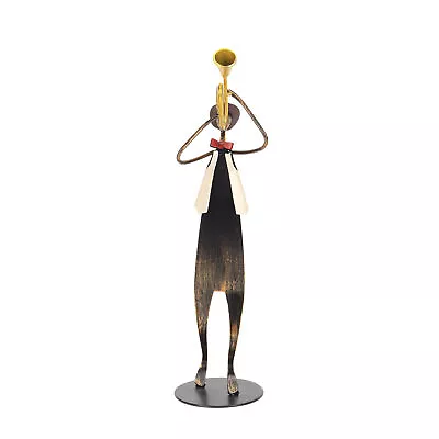 Trumpet Player Figurine Modern Abstract Handcrafted Musician Sculpture Decor SG5 • £26.69