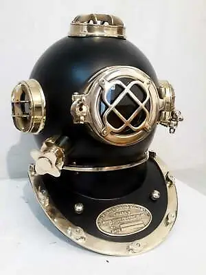 Brass Black Finish US Navy Mark V Full Size Vintage Scuba Divers Diving Helmet • $189.90