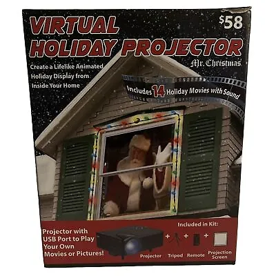 Mr Christmas Virtual Holiday Window Projector Includes 14 Holiday Movies • $34.99