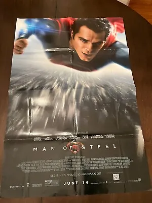 MAN OF STEEL Superman Authentic Movie Theater Poster Henry Cavill Folded • $24.99