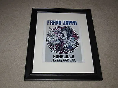 Framed Frank Zappa 1977 Concert Mini Poster Armadillo Texas 14 X16.5  RARE! • $45