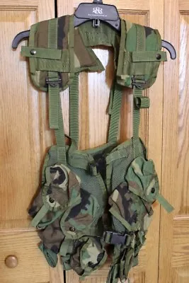 US Military Issue Load Bearing Vest LBV Magazine Equipment Woodland Combat Vest • $29.95