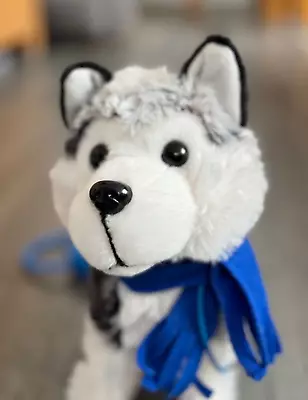 Pitter Patter Pets  Fluffy Walking Barking Dog With Blue Lead Toy I'm A Huskey • £10