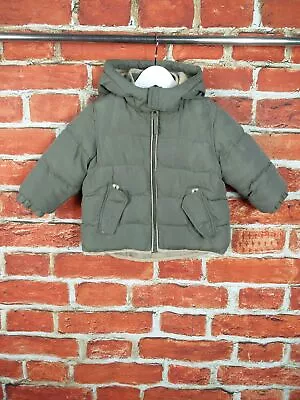 Baby Boys Coat Age 9-12 Months Bhs Winter Padded Puffer Jacket Hood Warm  86cm • £9.99