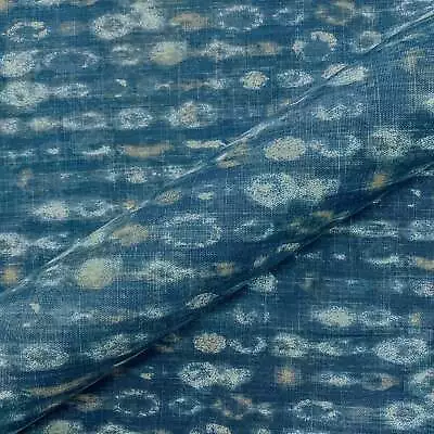 Indigo Modern Abstract 100% Cotton Upholstery Fabric 54  • $17.99