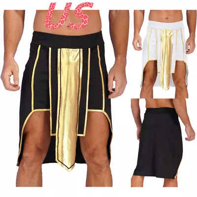 US Sexy Men's Ancient Greek God Skirt Egypt Gladiator Cosplay Halloween Costume • $14.39