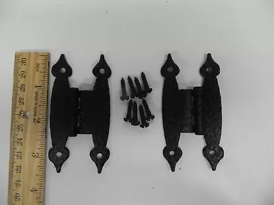 Lot Of 60 Sets Cabinet H-Hinges Black 3 1/2  Hammered Finish 3/8  Inset W/screws • $150