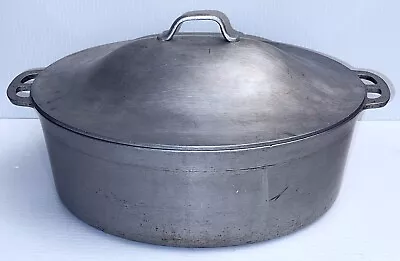 Super Maid Aluminum Roaster Vintage Oval 12” Roasting Pan Covered + Lid • $21.99