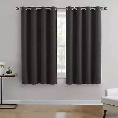 Woven Textured Grommet Blackout Curtain Panel Black 50  X 63  • $22.80