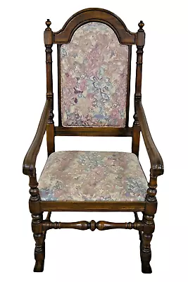 Ethan Allen Royal Charter Oak Dining Arm Chair High Back Jacobean #16-6011A B • $275