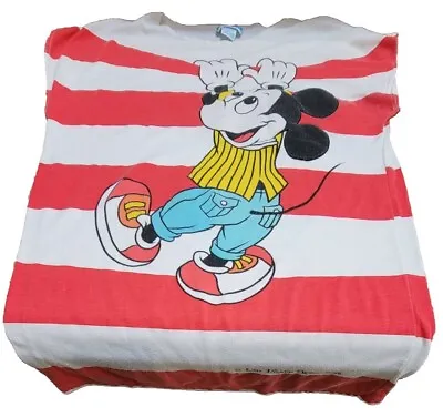 VINTAGE Mickey Mouse Shirt Womens Large Nightgown Disney Sleepwear Single Stitch • $25