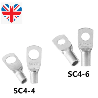£2.99 • Buy Cable Lugs Copper Tube Terminals Terminal Battery Welding Ring Crimp (4mm²-4-6)