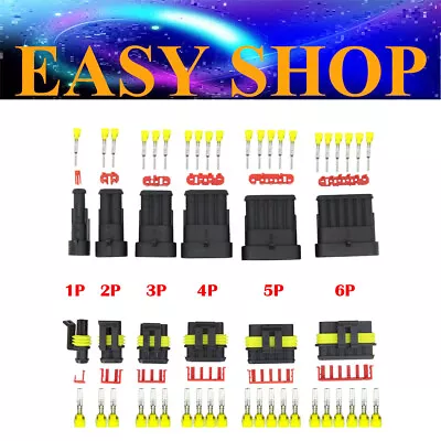 1/2/3/4/5/6 Pin Waterproof IP67 Car Electrical Wire Connector Plug Socket 12V • $3.98