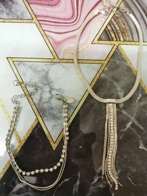 £5.50 • Buy Free Post! Silver Tone Choker, Bracelet & E/rings With Cz Detail Stones