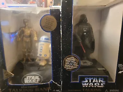 Star Wars Talking Bank Darth Vader R2d2 Lot With Boxes • $100