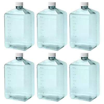 NEW 6-PACK Nalgene 5 Liter Sterile Square Polycarbonate Biotainer Bottle/Carboy • $149.99