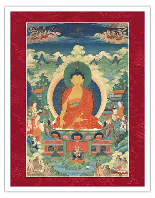 Buddha's Miracles At Shravasti - Tibetan Thangka Buddhist Painting 18th Century • $22.98