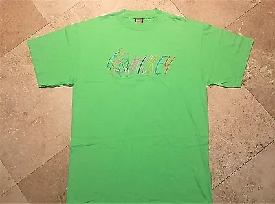 *NWOT Disney Embossed Short Sleeve Mickey Tee Shirt Cotton Green L   • $20.31