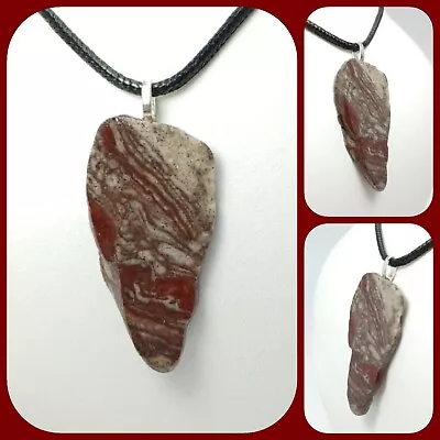 Banded Michigan Keweenaw Rhyolite Pendant Necklace Ancient Michigan Rocks • $15.75